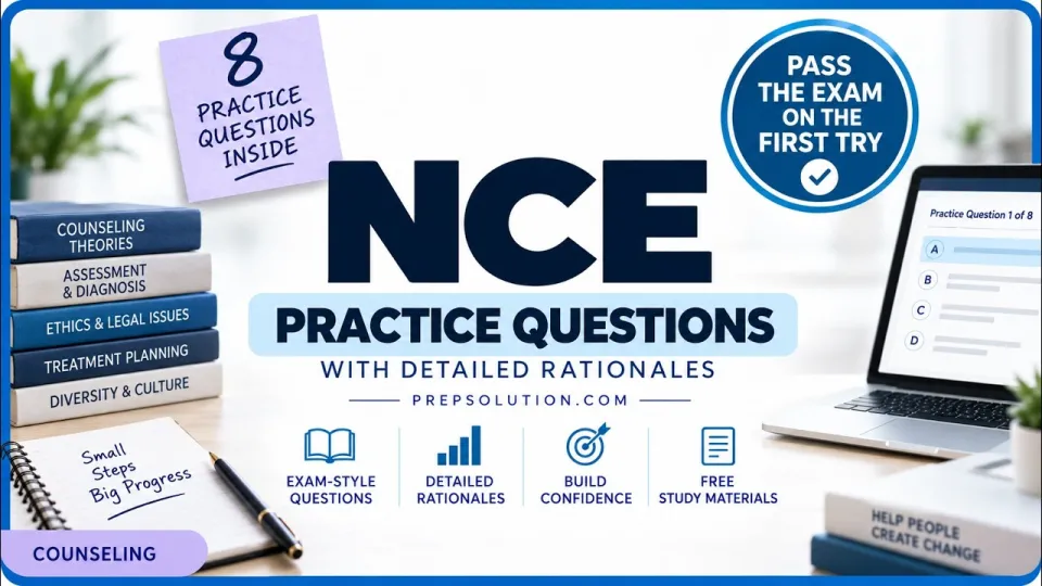 NCE Practice Questions with Detailed Explanations and Free Resources in 2026